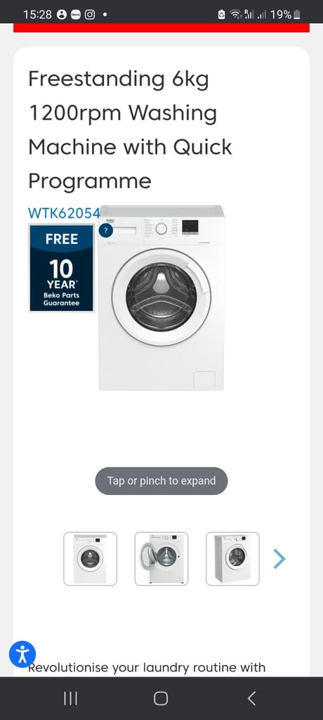 image for Beko 6kg Slim washing machine