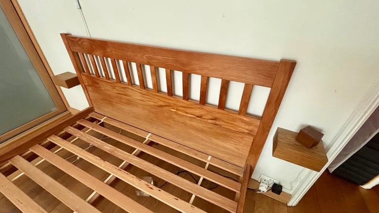 Habitat Oak King Size bed frame (solid wood) circa early 90s