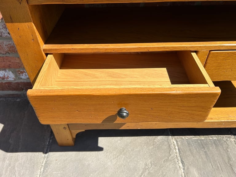 Rustic Solid Oak Console Table - Great Condition 