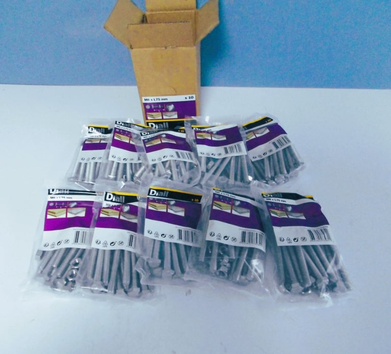 image for Diall M8 Hex A2 stainless steel Bolt & nut (L)70mm (Dia)8mm, box of 10 pkts of 10