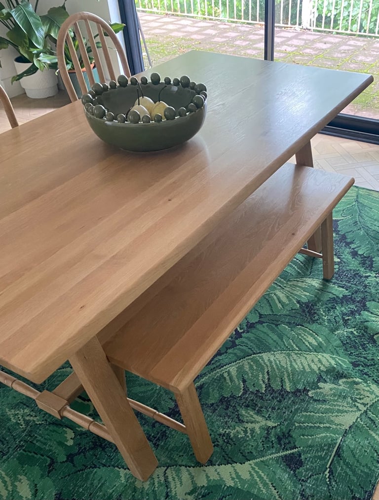 Large Oak Dining Table, seats 6-7 people