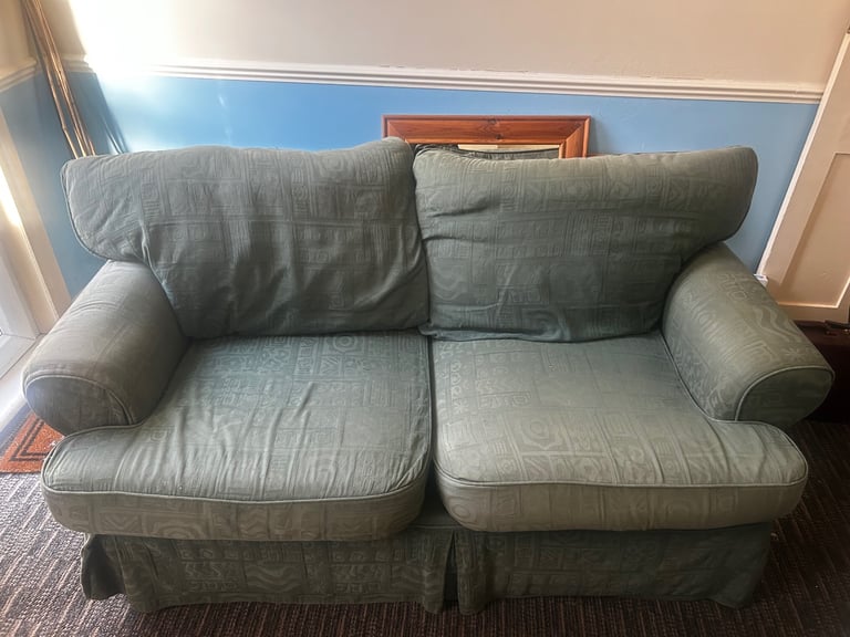 image for Green 3 seater sofa x2