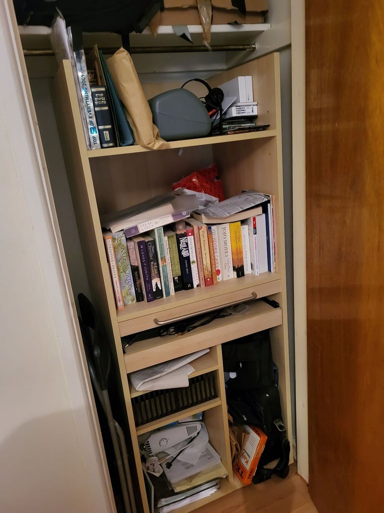 image for Single desk with shelves