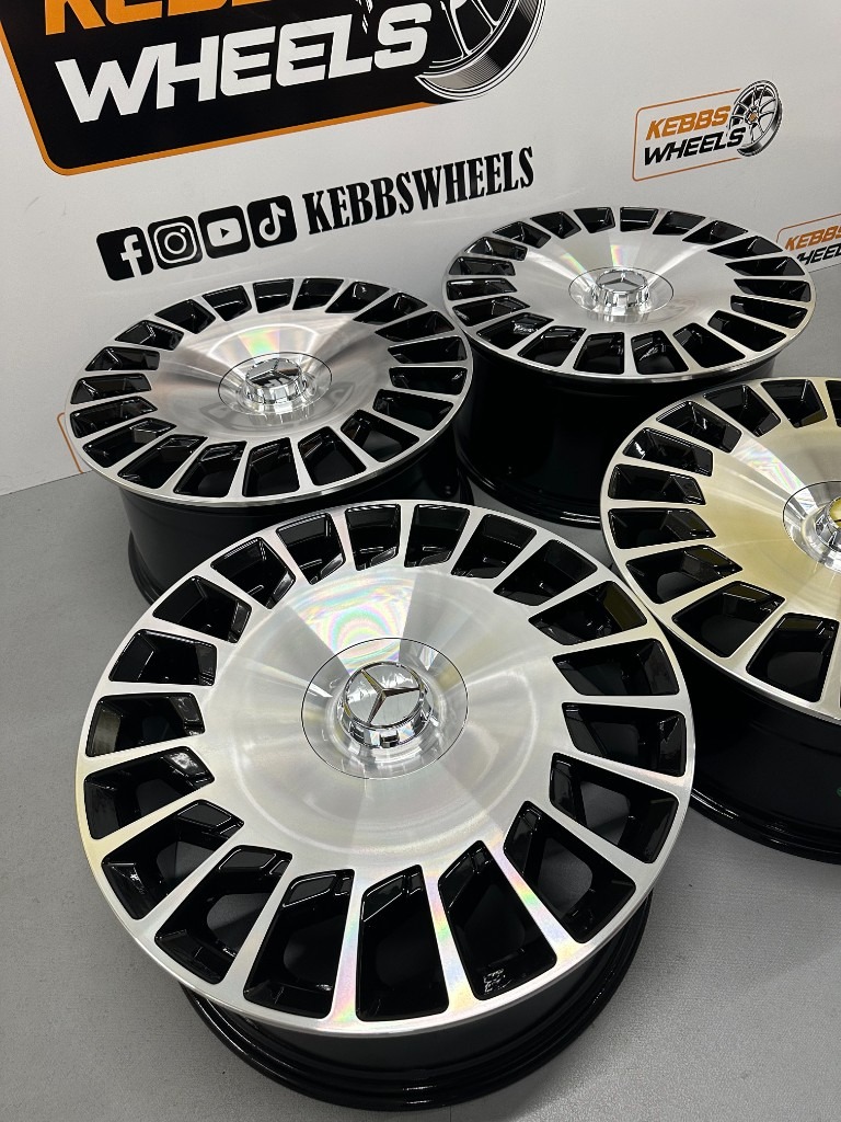 20" MERCEDES MAYBACH REPLACEMENT ALLOY WHEELS BLACK MACHINED C CLASS E CLASS S CLASS