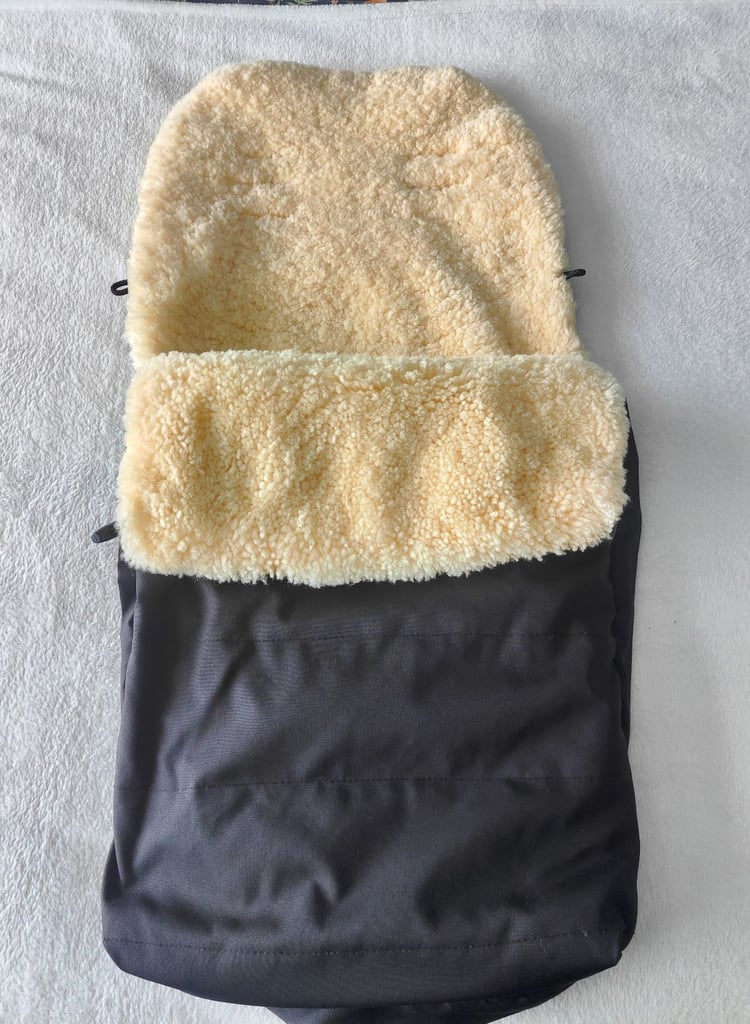 image for John Lewis Sheepskin Universal Footmuff, Black, RRP £120