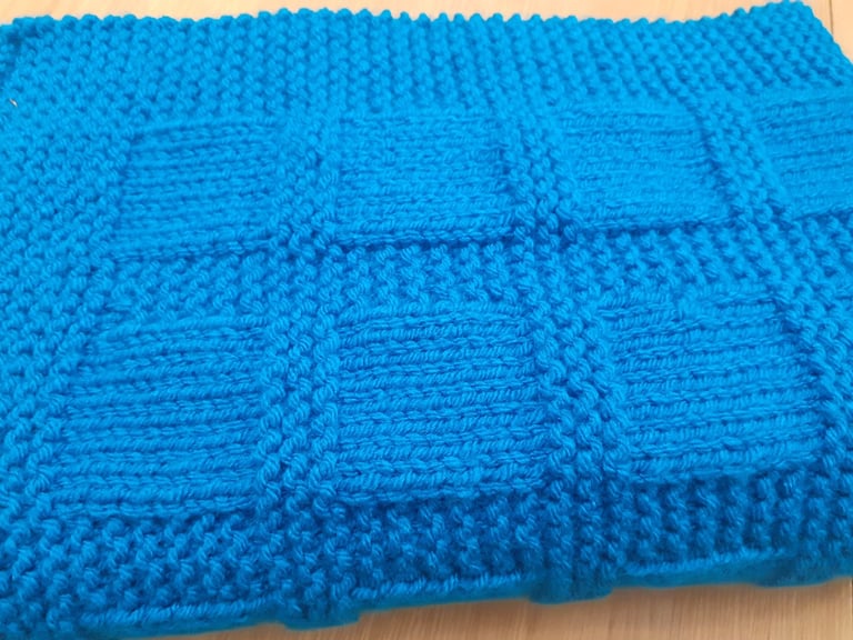 Hand knitted baby blanket 