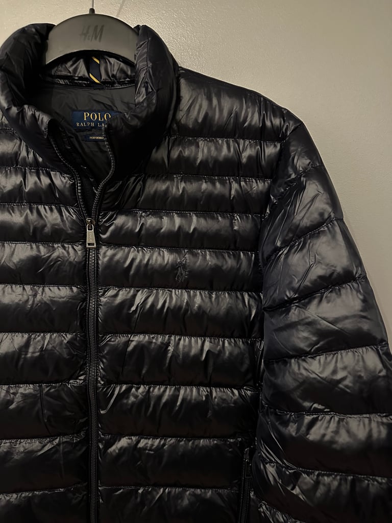 Polo Ralph Lauren Terra Glossy Insulated Bomber Jacket Navy Size M