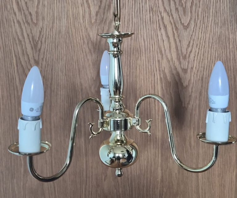 image for Flemish 3 Light Polished Brass Chandelier