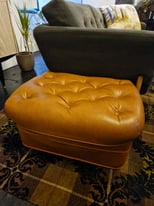 Immaculate vintage sherborne brown leatherette pouffe footstool £40ono
