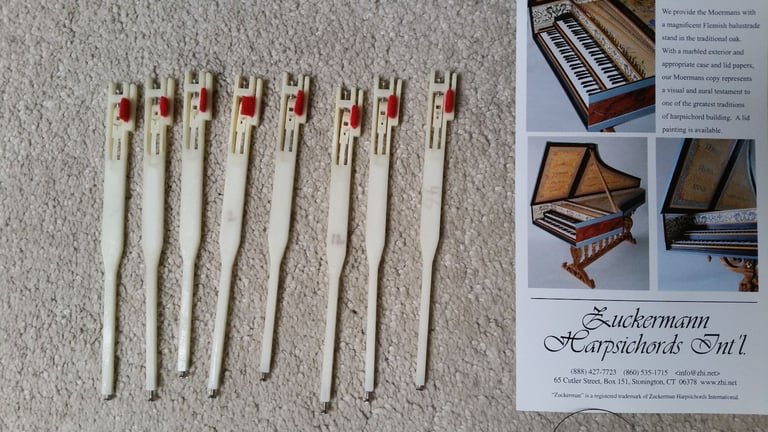 Harpsichord jacks, strings and Delrin