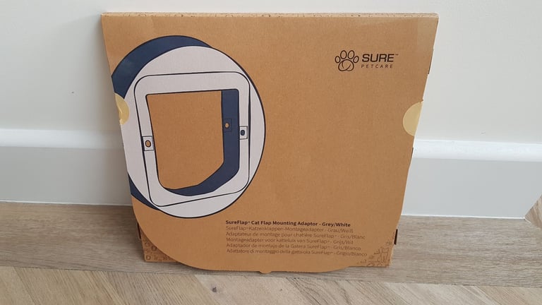 image for Sureflap Cat Flap Mounting Adaptor - Grey/White - For Glass Doors, Walls Etc.