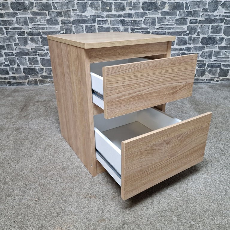 Small Veneer 2-Drawer Cabinet