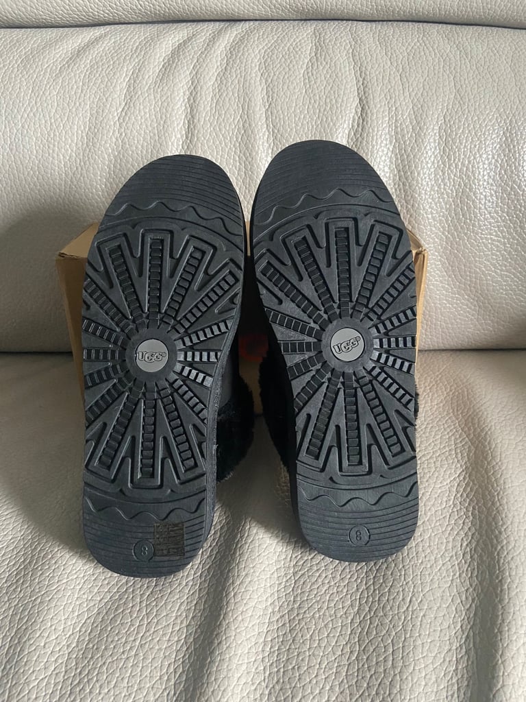 Ugg slippers black and white uk 8