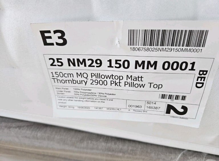 Brand New Silentnight Thornbury 2900 pocket Mattress, King Size, Firm Tension RRP £1599