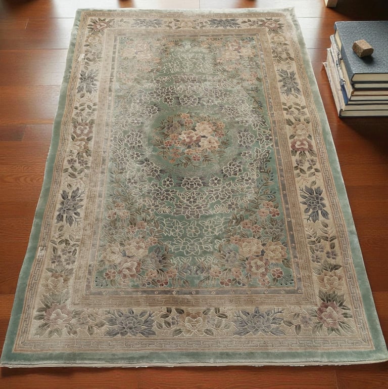 image for Hand-Knotted Chinese 120 Line Silk Rug 8ft x 5ft- 244 x 152cm retail price $8800