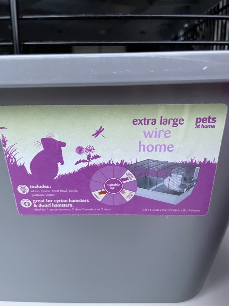 Pets at home extra large wire hamster cage for sale with ladder, wheel, seesaw tunnel, house, ball