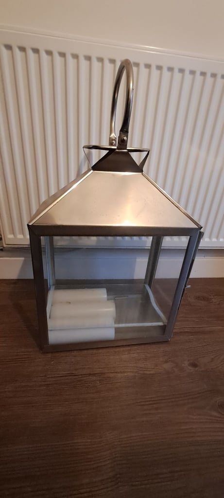 image for Large Silver Candle Lantern 