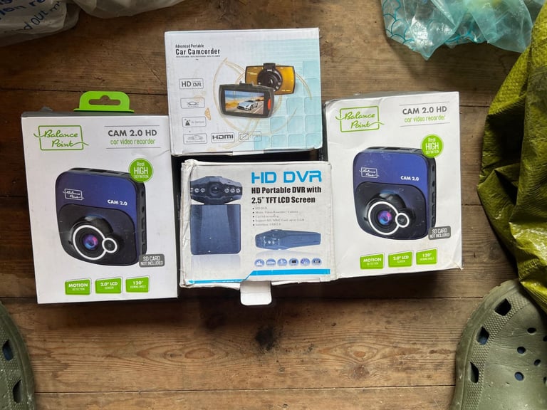 selection collection of dash cam cameras - choice of 3 - all boxed and brand new