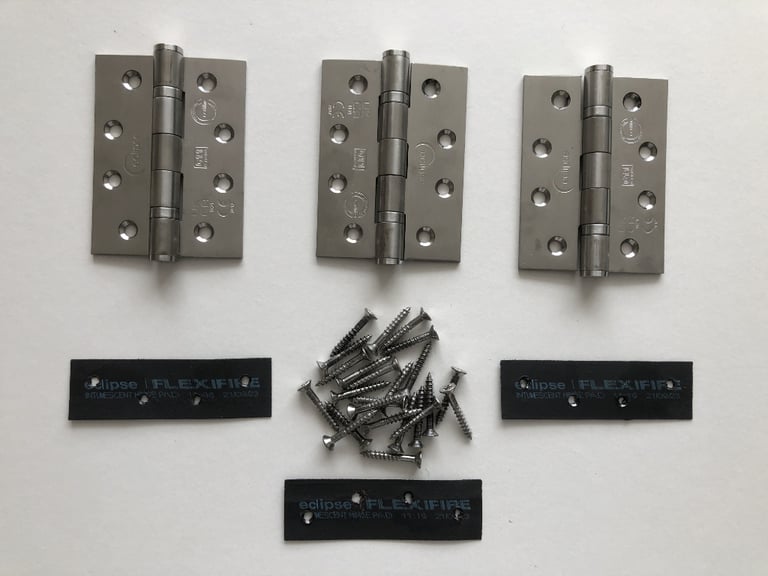 Door bolts, hinges, escutcheon