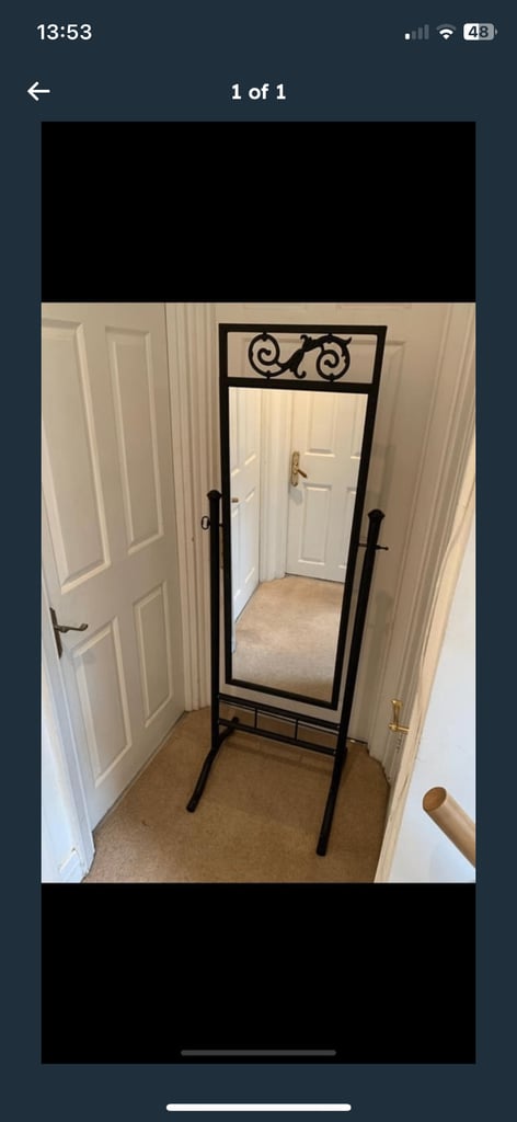 image for Metal standing mirror. 