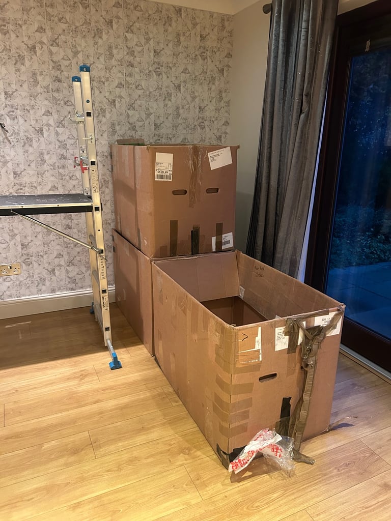 Moving cardboard boxes 