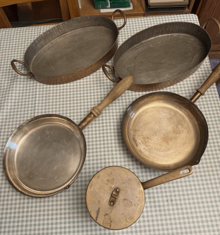 Heavy Vintage copper cooking pots 