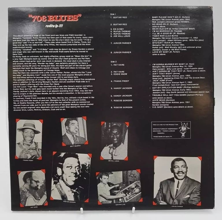 706 Blues Various Artists 12" Vinyl LP Redita Records LP-111 Mono a rare l p 