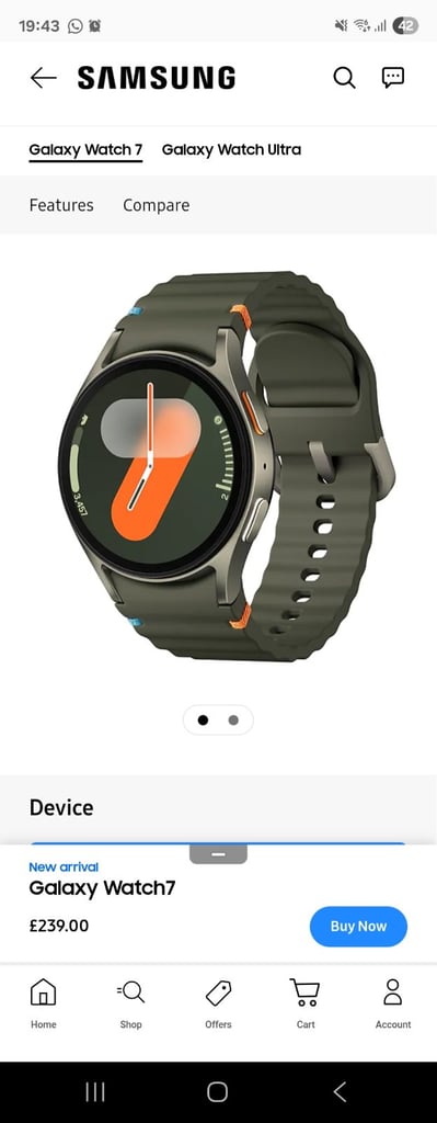 Samsung galaxy watch 7 40mm green