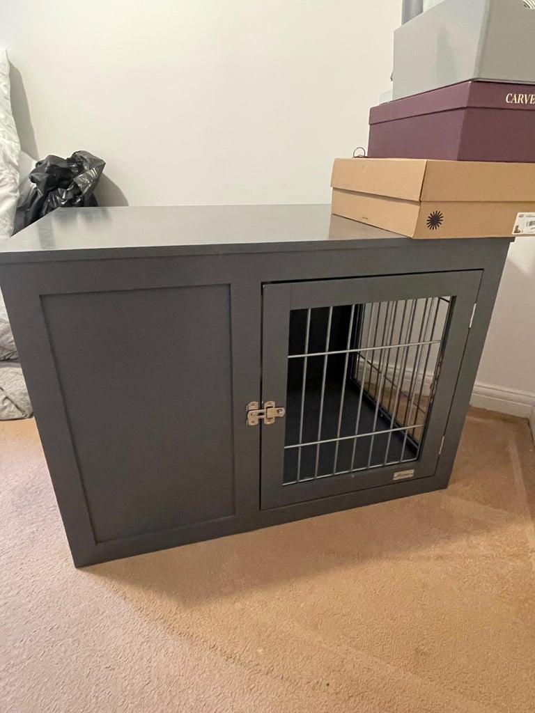 Paw hut grey wooden dog cage / crate 