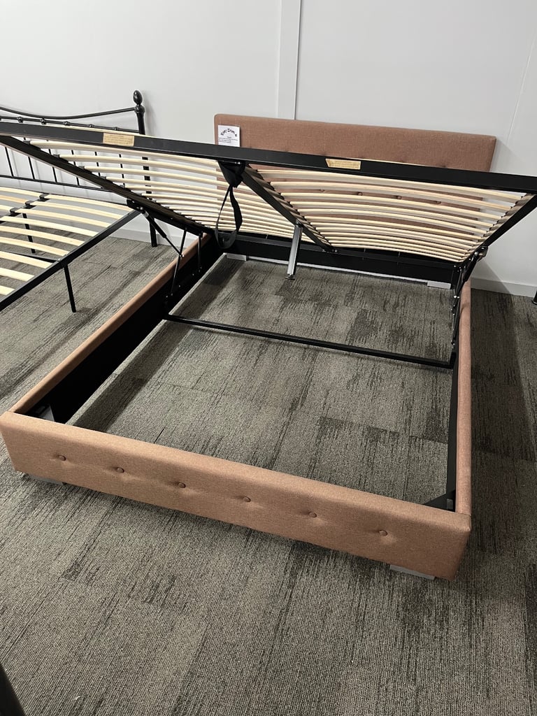 Nicole Mocha Fabric 5ft Kingsize Ottoman Bed Frame 