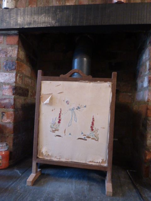 Antique Fire Screen - Appears to be an oak surround