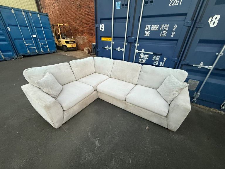 Beige DFS Orka Sofa Corner Bed & Footstool 