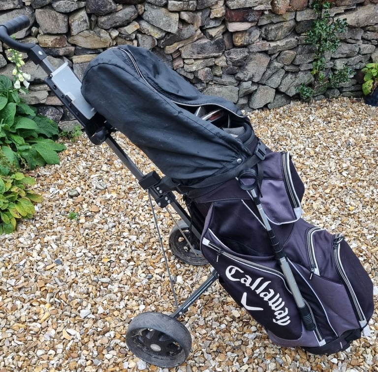 KING COBRA - OFFSET 3-SW, 1-3-5-7, Chipper wedge, putter, CALLAWAY bag, trolley & EXTRA's