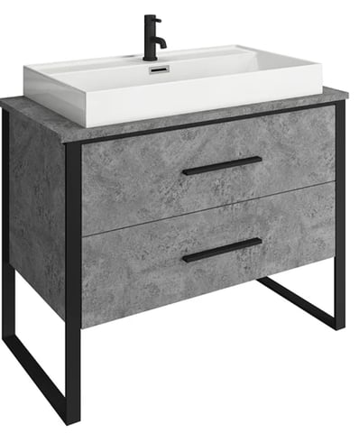 Victoria Plumbing Arezzo Countertop Basin Unit Concrete Effect