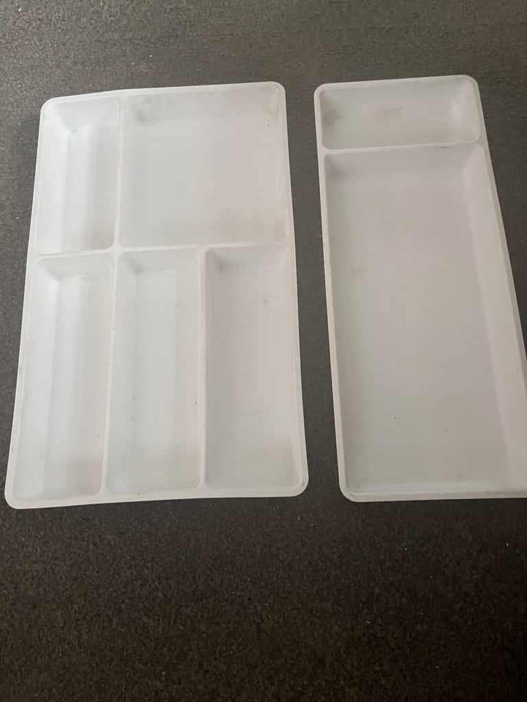 image for SET OF 2 WHITE IKEA LARGE CUTLERY TRAYS