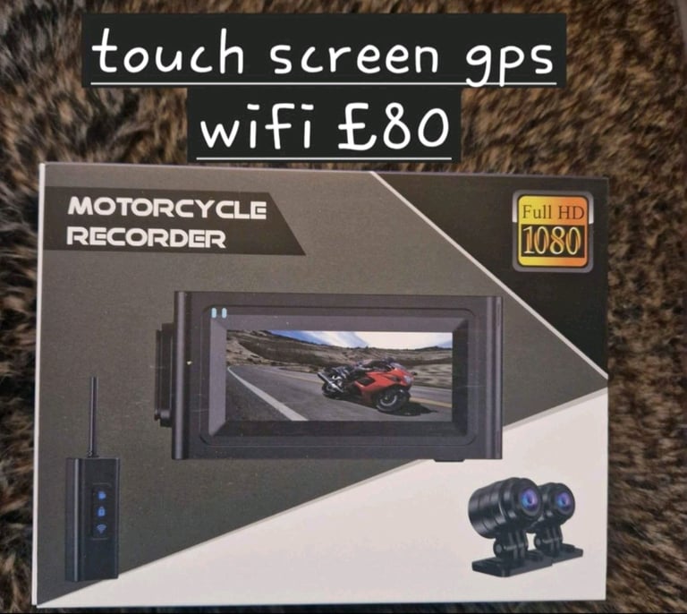 Motorcycle x2 camera set wifi gps 1080p x2 all attachments brand new 