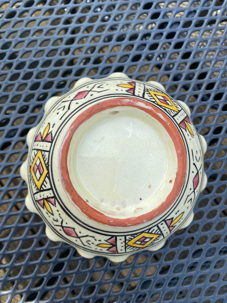 Moroccan hand painted bowl Olives nibbles etc 6 inches diameter 