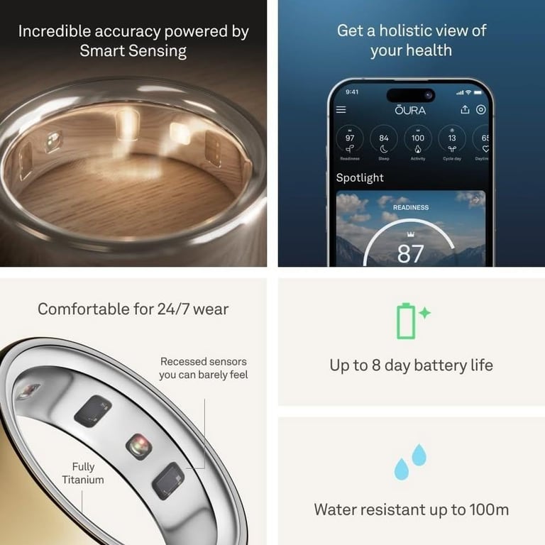 New & Factory Sealed Oura Ring 4 Gold Size 4 Smart Ring Wearable Heart Rate Fitness Tracker