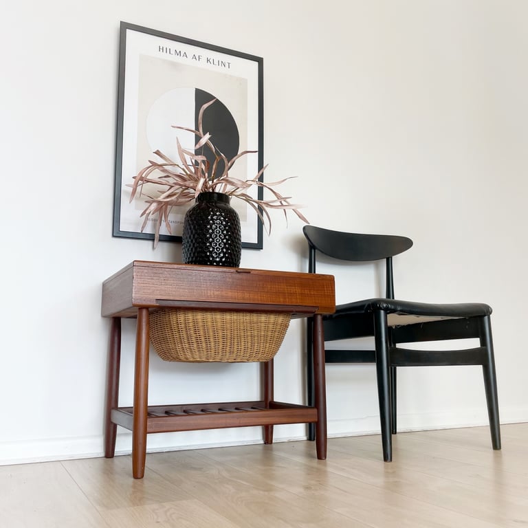 image for Mid century Danish teak sewing table / side table by FDB Moebler