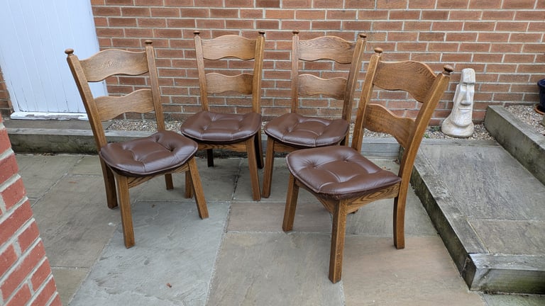 image for Solid oak dining table and 4 chairs