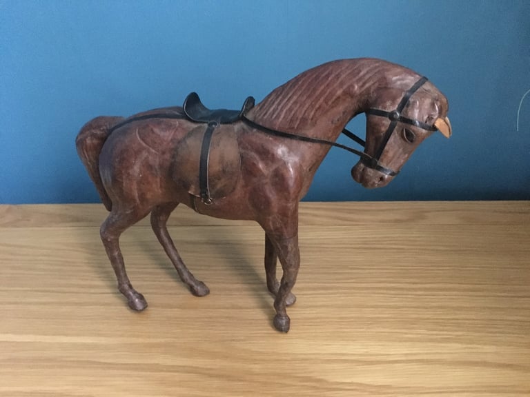 Vintage leather horse figure 