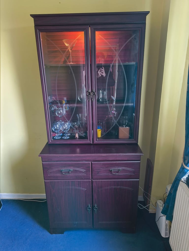 Display cabinet and matching side board cherry oak
