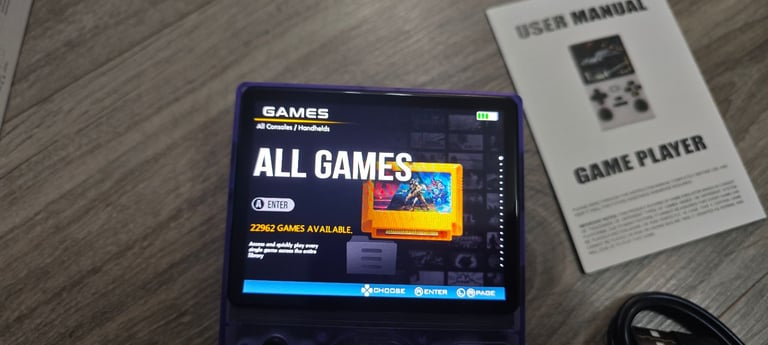 New M37 Handheld Game Console 64GB Purple 20000+ Games