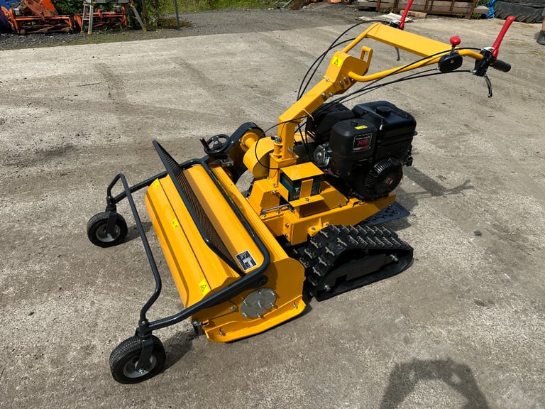 Brand New RAPTOR X Petrol Pedestrian Track Flail mower, tractor *** VIDEO *** Key Start 13.5HP