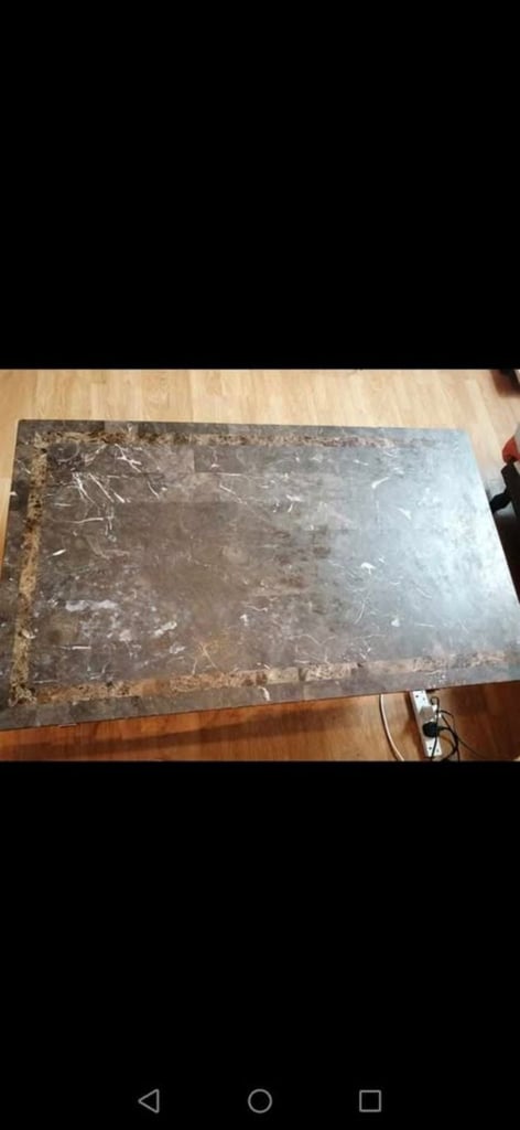 image for Brown marble coffee table for quick sale must go asap