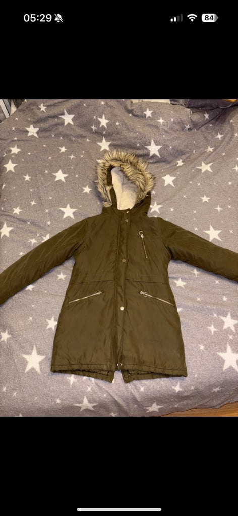 image for Thick and cosy teen coat khaki colour 