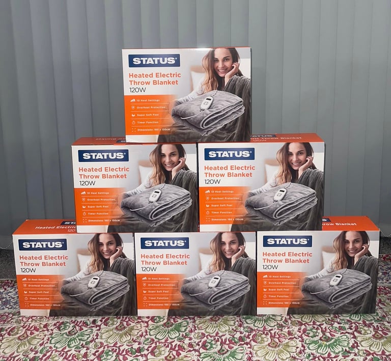 Heated Throw Electric blankets 160cm x 130cm new boxed Status in