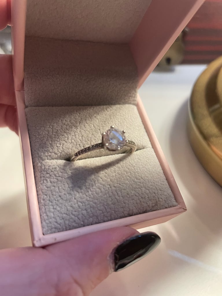 Lovely Pandora crown solitaire ring size S