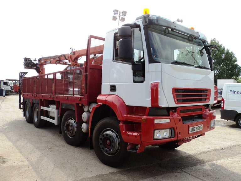 2007 Iveco Stralis 410,8x4,Manual,Terex 145-2 Crane,24ft caged dropside,