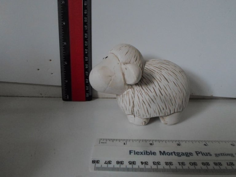 image for sheep ornaments, set of three new pottery sheep